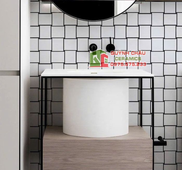 Gạch mosaic trắng mờ hình vuông 