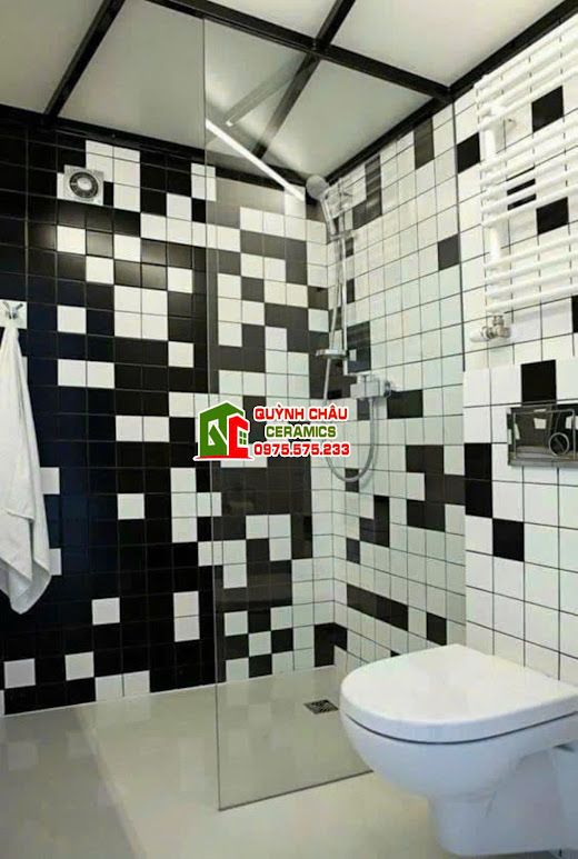 Gạch thẻ ốp tường 10x10 trung quốc màu xám nhạt bóng