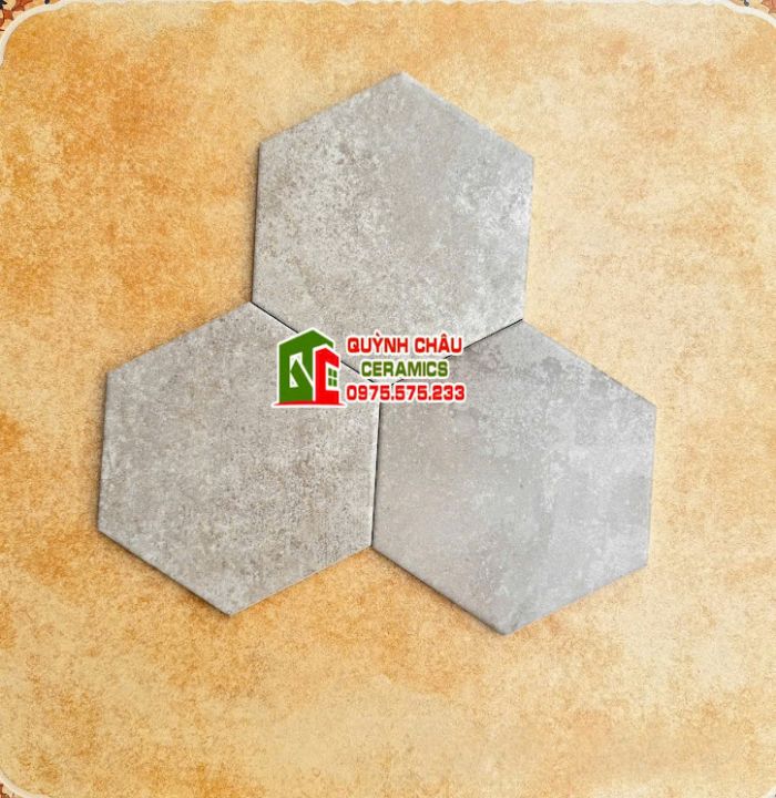 Gạch lát nền lục giác 20x23 màu vân xi măng