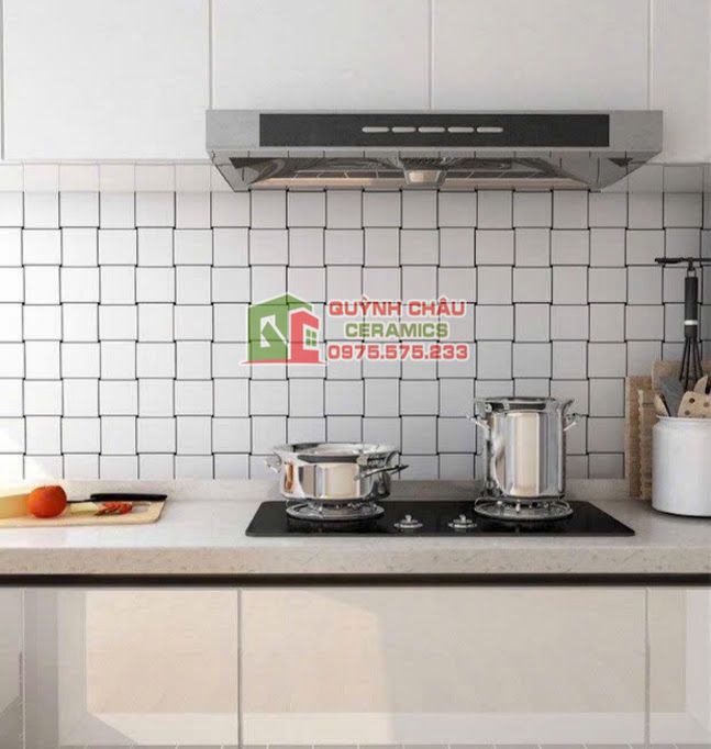 Gạch mosaic trắng mờ hình vuông 