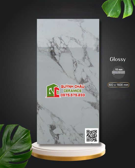 Gạch Apodio ốp lát 80x160 màu xám trắng vân bóng vi tinh 5269