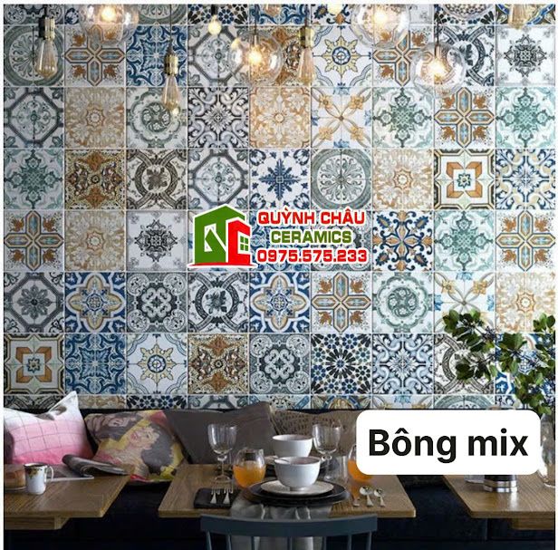 Gạch bông mix hoa văn nhiều mẫu đẹp 20x20 cm