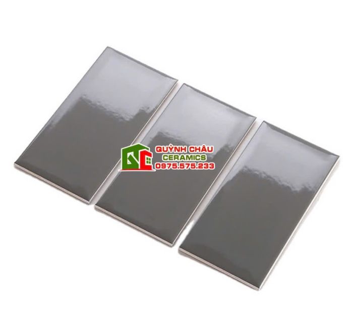 Gạch thẻ xám vát cạnh 75x150 bóng