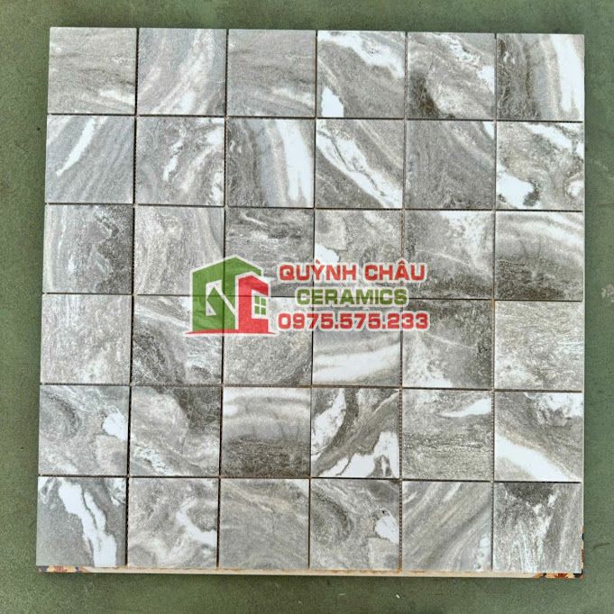 Gạch mosaic 10x10 marble xám mờ vân đá