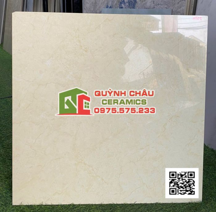 Gạch thạch bàn 600x600 bóng kính màu vàng nhạt 4812