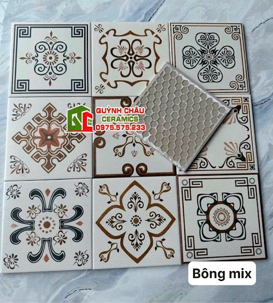 Gạch bông hoa văn hỗn hợp 20x20 cm