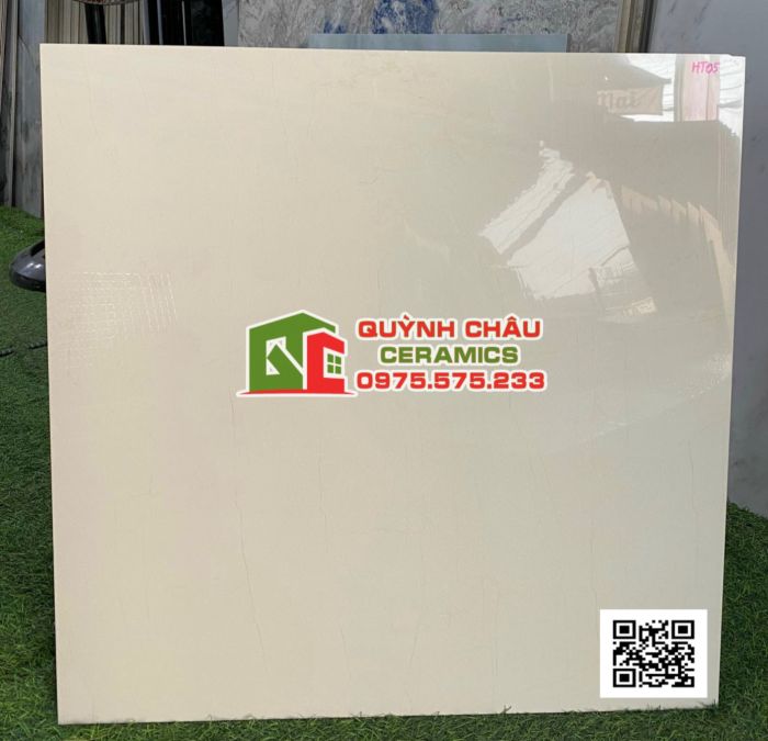 Gạch thạch bàn màu kem trơn 60x60 bóng kiếng 4817