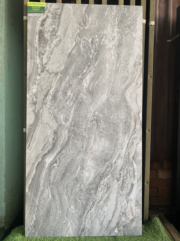 Gạch khổ lớn 60x120 vân đá xám bóng kiếng sang đẹp