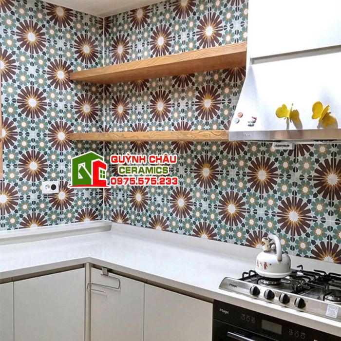 Gạch bông trang trí hoa văn sống động 20x20