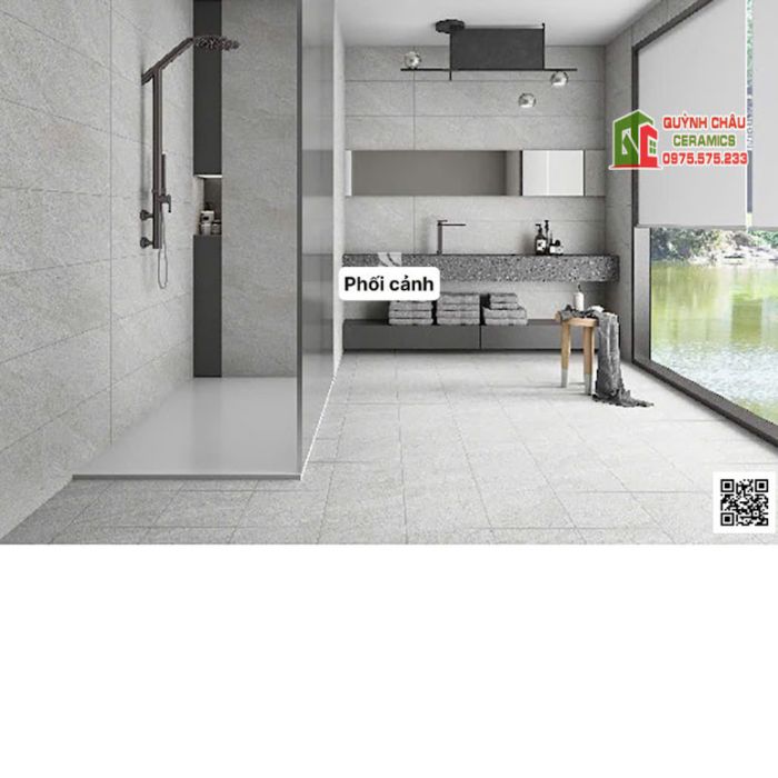 Gạch 30x60 vân đá mờ xám nhập khẩu ấn độ