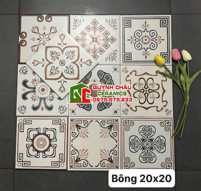 Gạch bông lát nền phòng khách 20x20 đẹp