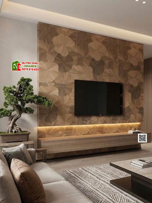 Gạch giả gỗ hoạ tiết lá sen 60x120cm