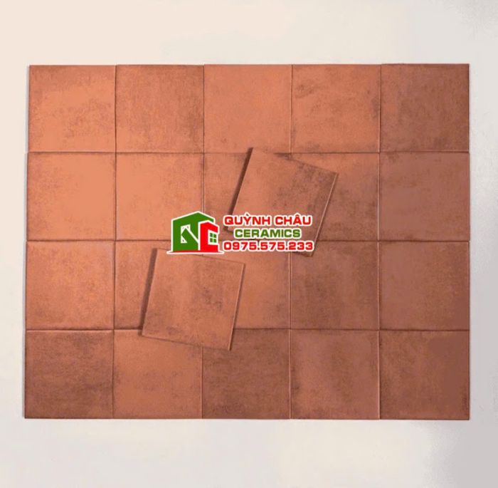 Gạch thẻ 15x15 màu nâu mờ hiệu ứng giả cổ