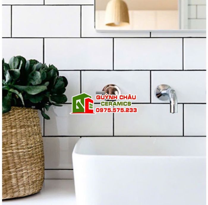 Gạch thẻ trắng mờ 75x150 ốp tường