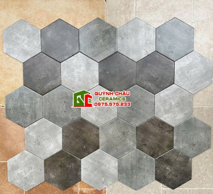 Gạch lục giác giả màu vân xi măng