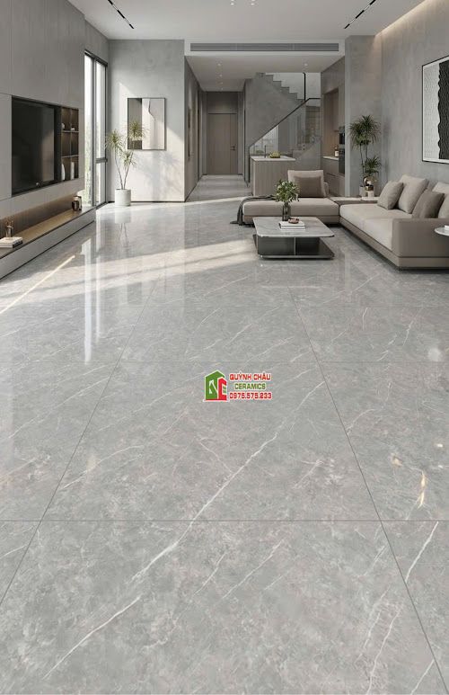 Gạch ấn độ lát nền 60x120 màu xám vân đá