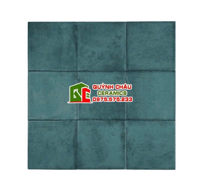 Gạch thẻ 15x15 hiệu ứng màu xanh loang cổ điển
