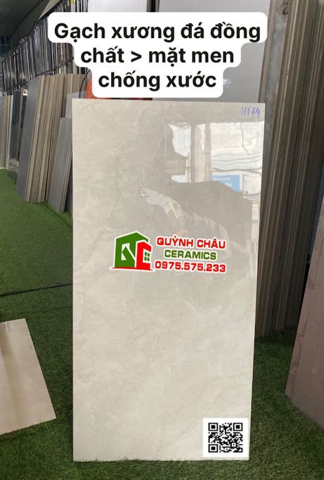 Gạch đồng chất 40x80 chống xước màu xám vân đá bóng