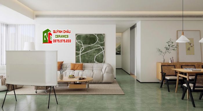 Gạch bông 30x30 giả cổ xanh mờ đơn sắc