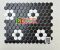 Gạch mosaic lục giác đen hình cánh hoa trắng đẹp