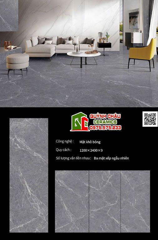 Đá bóng khổ lớn nung kết 120x240cm ốp lát