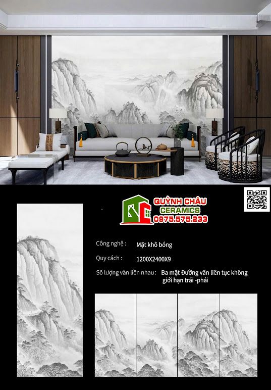 Đá nung kết 120x240cm tranh hoa văn ốp tường