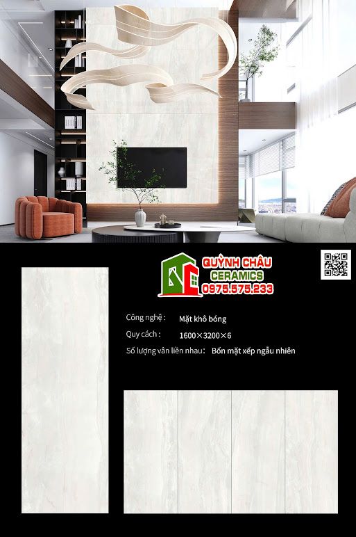 Đá nung kết 160x320cm đá trắng ngọc bóng
