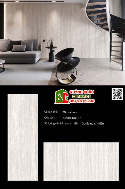 Đá nung kết 160x320cm mờ mịn vân đá