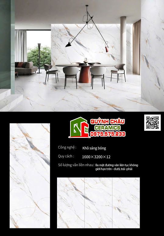 Đá nung kết 160x320cm trắng vân đá vàng nâu
