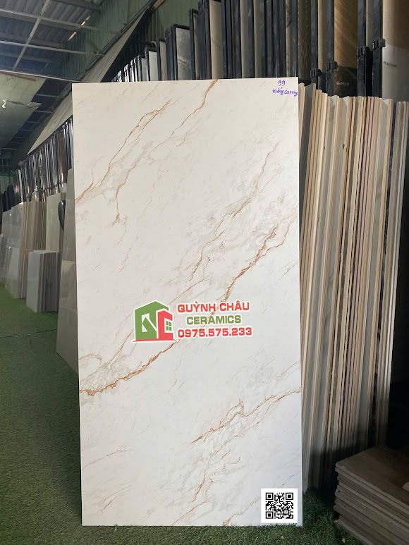 Gạch 60x120 mờ Carving trắng kem vân đá nâu