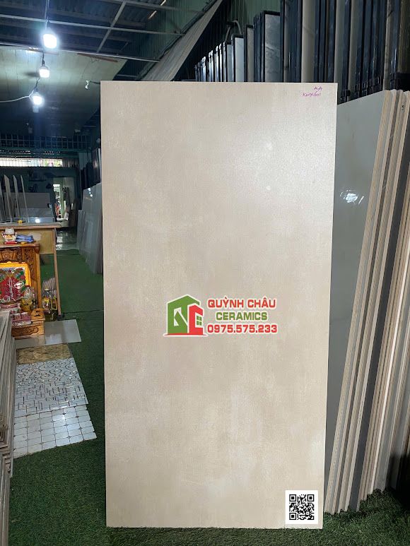 Gạch 60x120 mờ loang kem xám hiệu ứng