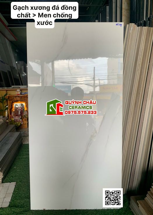 Gạch 60x120 ốp lát trung quốc men chống xước trắng vân đá đồng chất