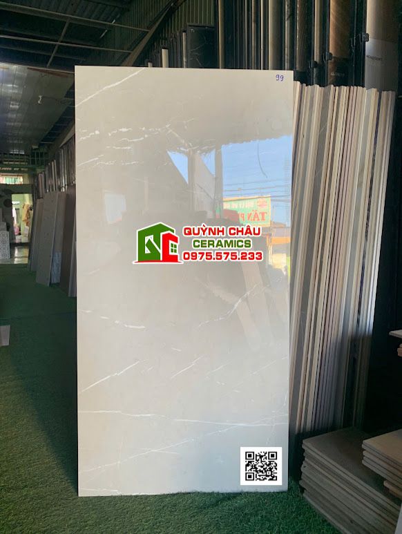 Gạch 60x120 xám vân tia chớp trắng bóng kiếng