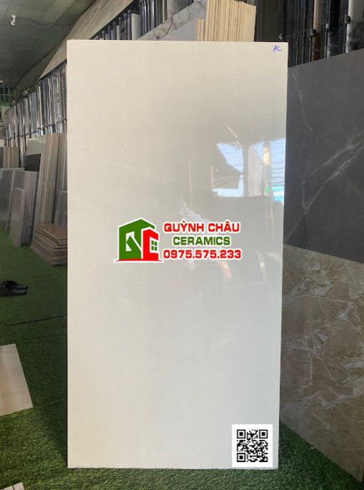  Gạch ấn độ 60x120 kem trơn vân nhẹ bóng kiếng Creama Ligh