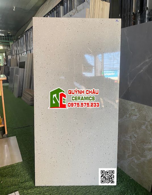 Gạch ấn độ 60x120 màu xám hạt đá kim sa siêu bóng