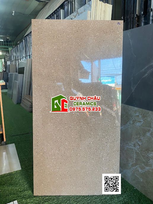  Gạch ấn độ bóng kiếng 60x120 màu nâu đá kim sa đồng chất