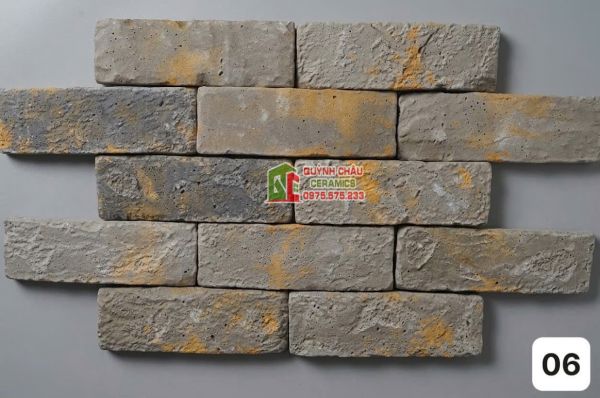 Gạch bê tông giả cổ màu xám bê tông vàng loang