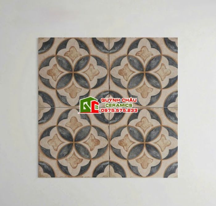 Gạch bông 30x30 cổ điển màu tối giản