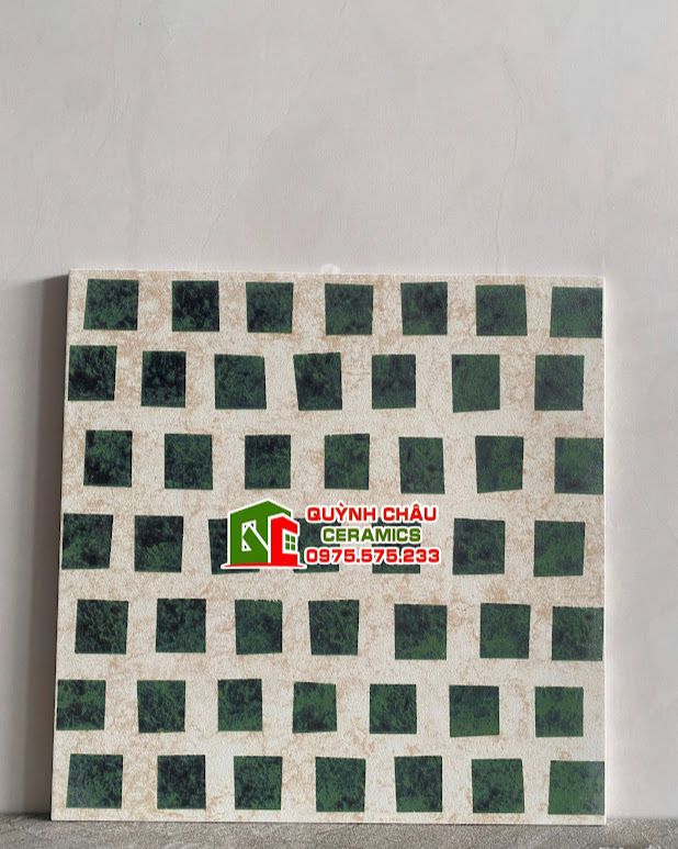 Gạch bông 30x30 hoa văn hình vuông xanh
