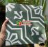 Gạch bông 30x30 hoa văn màu xanh trắng