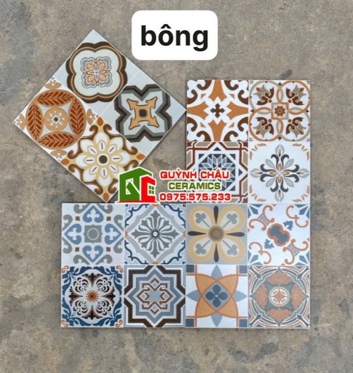 Gạch bông 30x30 mix phối màu hoạ tiết hoa văn đẹp