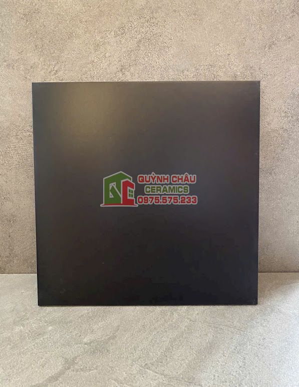 Gạch bông đen mờ men trơn 30x30 xương đá