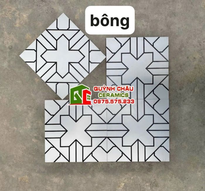 Gạch bông hoa văn hình chữ X lát nền 30x30 trung quốc