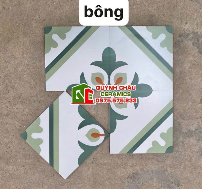 Gạch bông hoa văn xanh lát nền 30x30 trung quốc