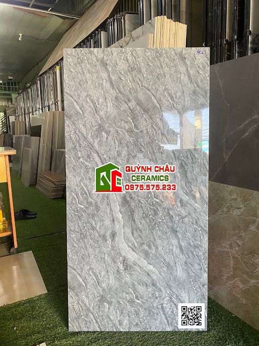   Gạch bóng kiếng 60x120 vân đá màu xám Venice Grey ấn độ