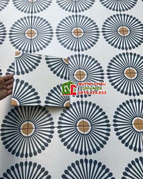 Gạch bông lát nền 20x20 hoa văn bền màu