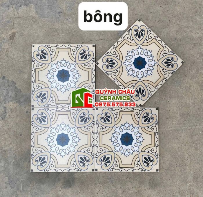 Gạch bông lát nền 30x30 hình hoa văn giả cổ