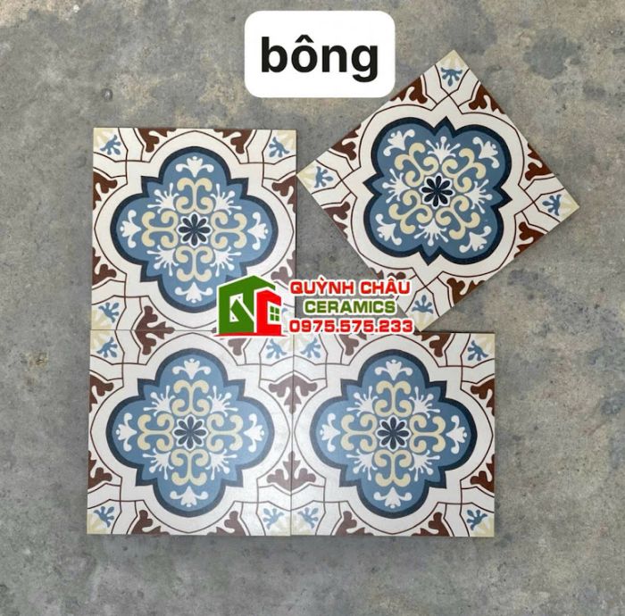 Gạch bông màu giả cổ hoa văn 30x30 lát nền