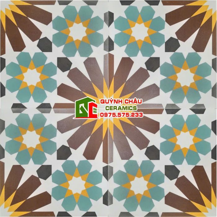 Gạch bông trang trí hoa văn sống động 20x20
