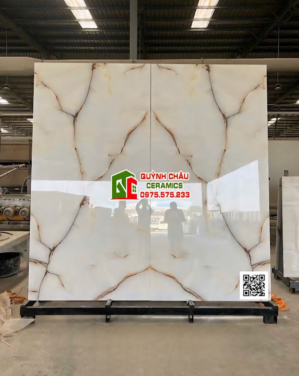  Gạch đá granite 160x320 vân đá đối xứng bóng kiếng